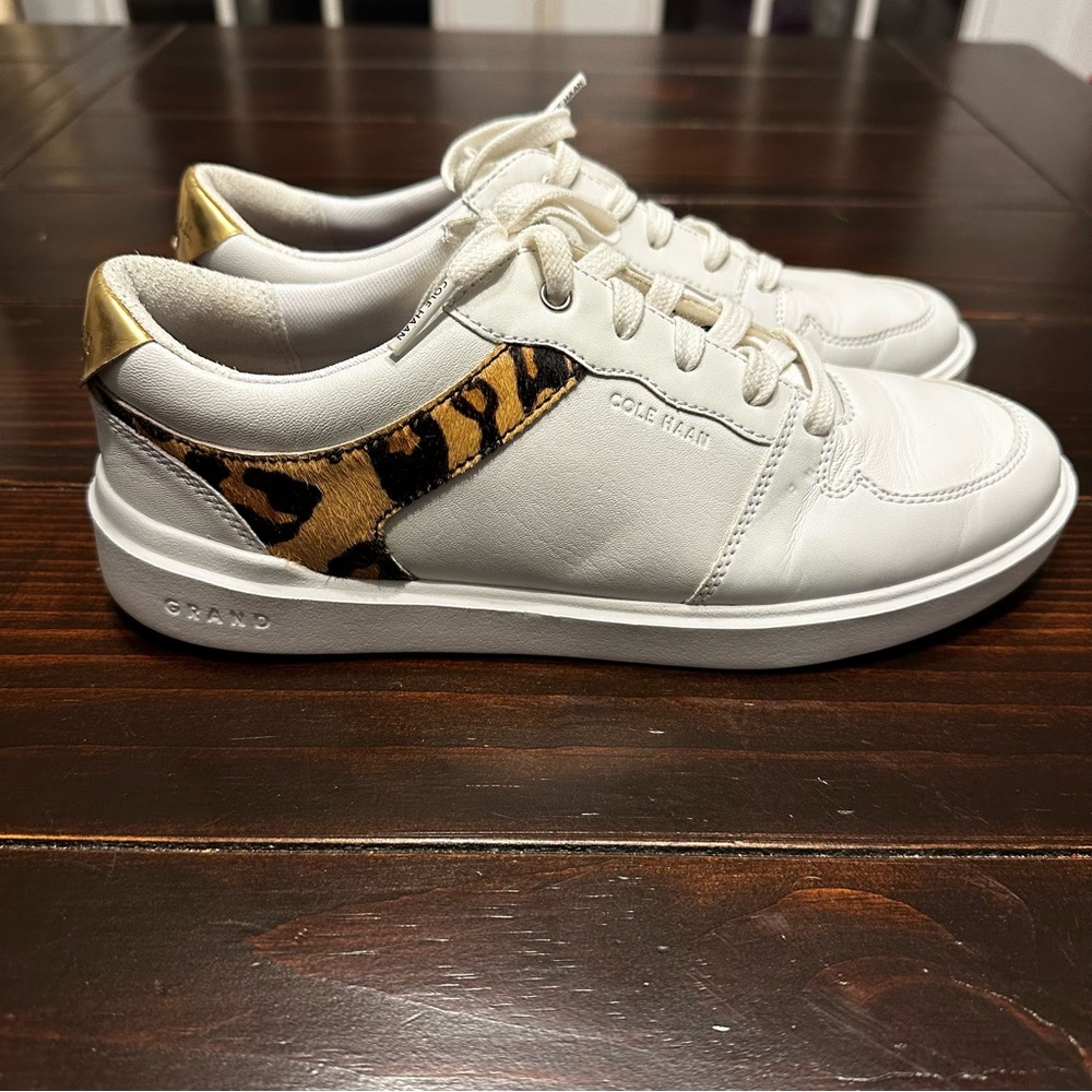 Cole Haan Grand Crosscourt Modern Womens Soft Gold Metallic Leather Sneaker Sz 6